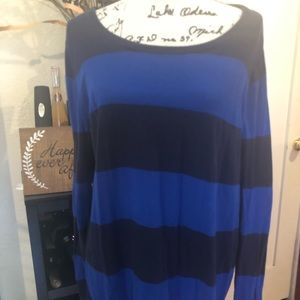 Old Navy Blue Striped Sweater Size: 1X